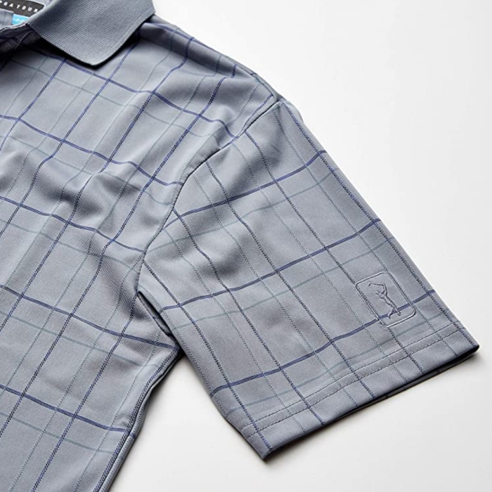 NWT-Mens PGA Tour Jacquard Polo Shirt